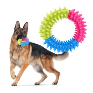 Spiny Rubber Circle Teeth Cleaning Chew Training Dog Toy-2