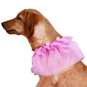 Pink Lace Net Cat Bandana