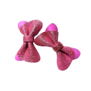 Pink Glitter butterfly dog hair clip