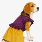 Red Green Parkar polka & Purple yellow Pattu dress- Combo of 2 - Image 4