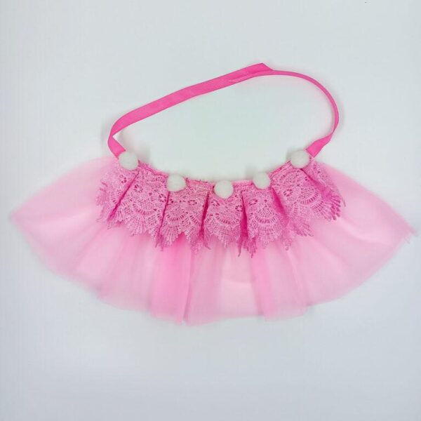 Pink Lace Net Cat Bandana - Image 2