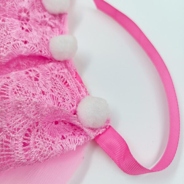 Pink Lace Net Cat Bandana - Image 3