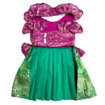 Pattu Traditional Dress- Pink Green - Image 3