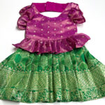 Pattu Traditional Dress- Pink Green - Image 4