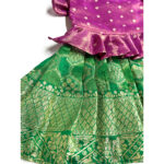 Pattu Traditional Dress- Pink Green - Image 5