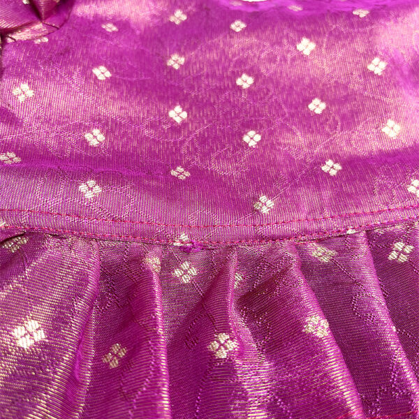 Pattu Traditional Dress- Pink Green - Image 6