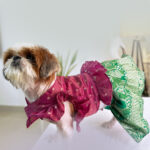 Pattu Traditional Dress- Pink Green - Image 10