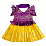 Pattu Traditional Dress- Yellow Violet - Image 2