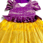 Pattu Traditional Dress- Yellow Violet - Image 3