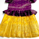 Pattu Traditional Dress- Yellow Violet - Image 4