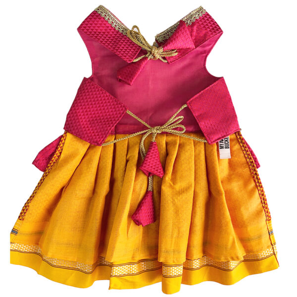 Yellow Pink Combination Parkar Polka - Image 3
