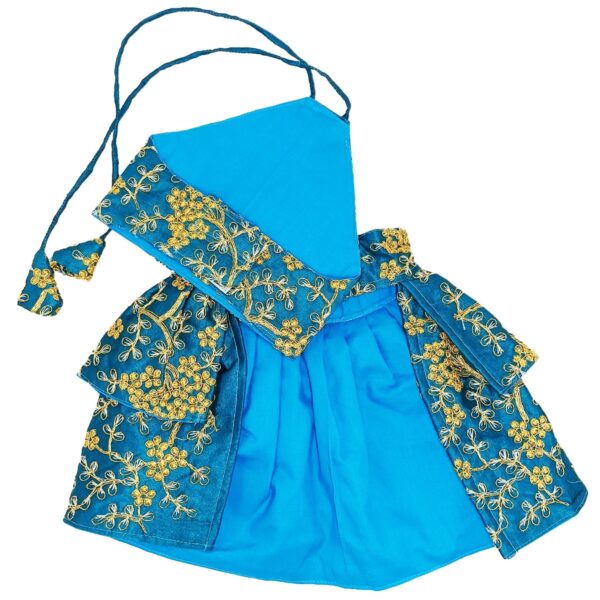 Silk Zari Work Pet Lehenga Choli Blue - Image 3