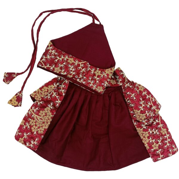 Silk Zari Work Pet Lehenga Choli Maroon - Image 4