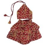 Silk Zari Work Pet Lehenga Choli Maroon - Image 2
