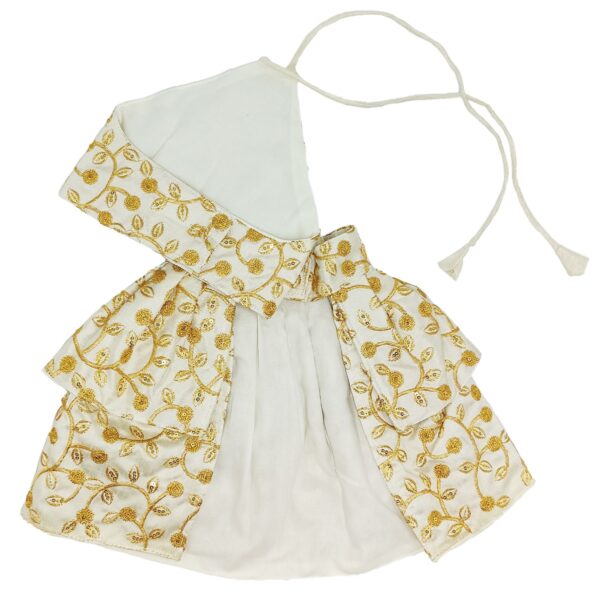 Silk Zari Work Pet Lehenga Choli White - Image 3