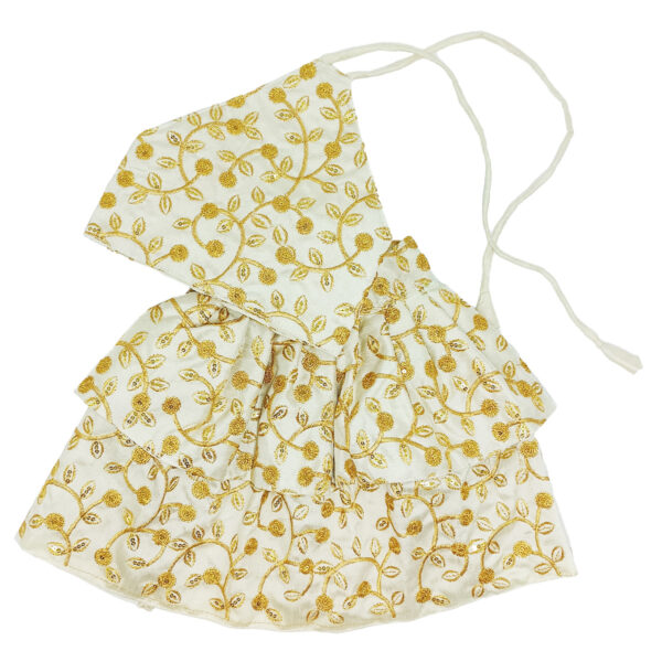 Silk Zari Work Pet Lehenga Choli White - Image 4