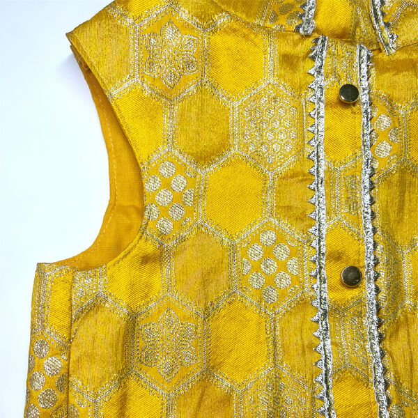 Yellow Silk Kurta - Image 3
