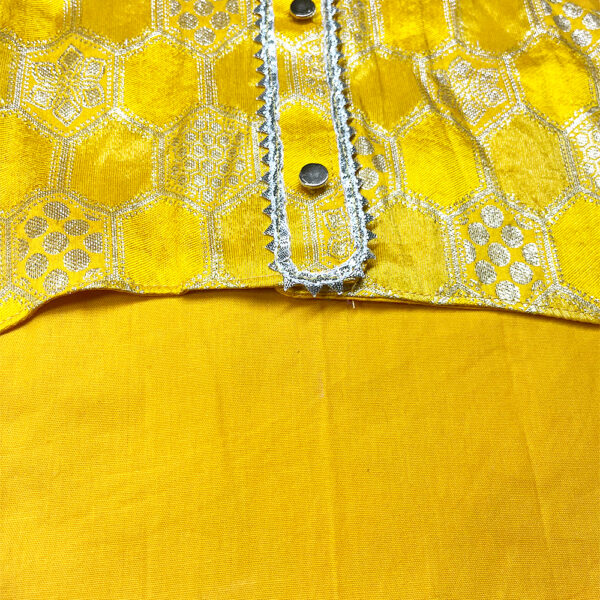 Yellow Silk Kurta - Image 4