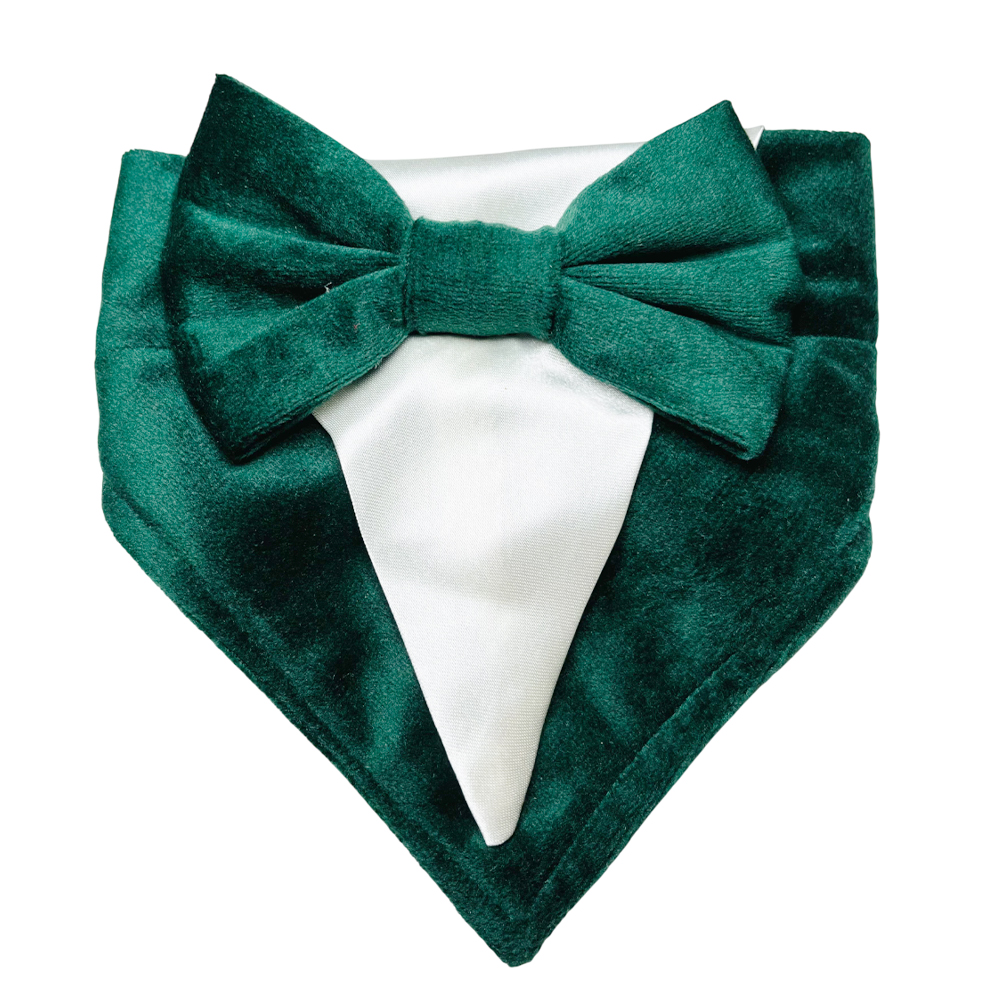 green-velvet-badana-1 Emerald green velvet bandana - Image 1