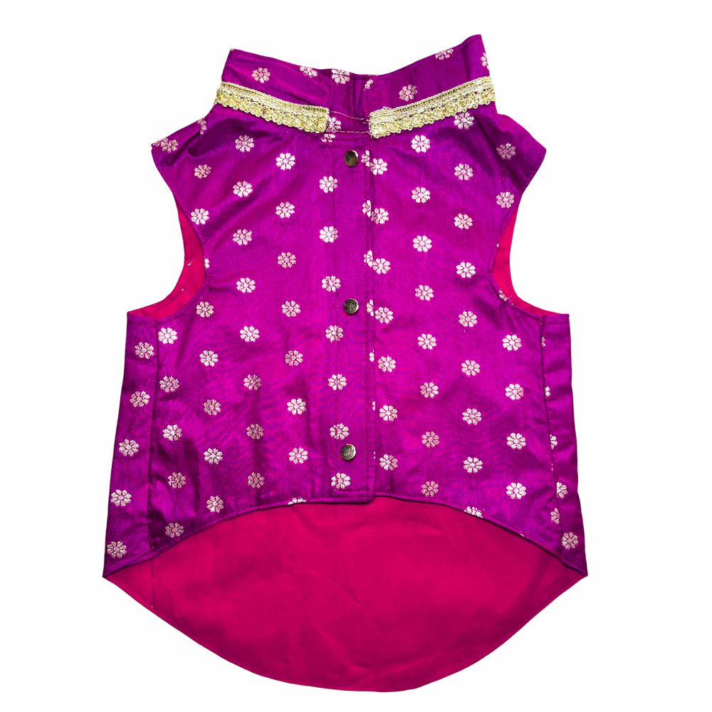 magenta-kurta-1 Magenta Silk Kurta for dogs - Image 1