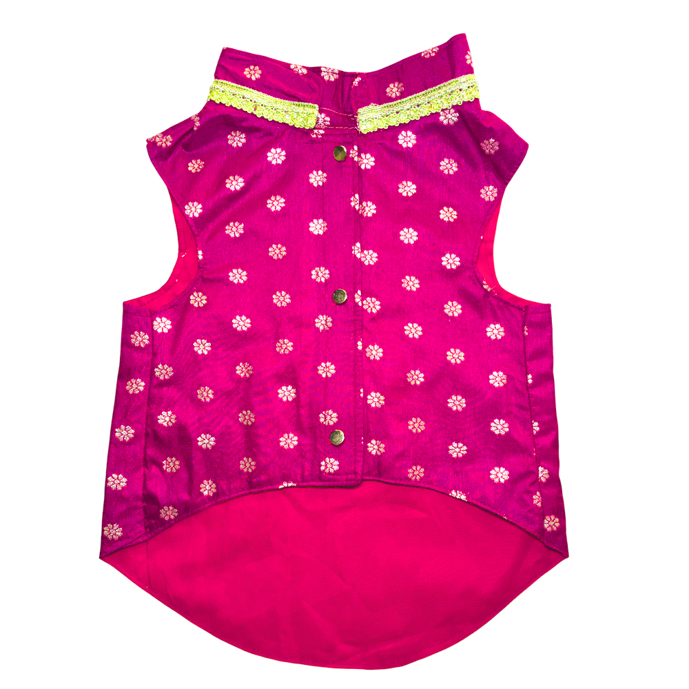pink-kurta-1 Pink silk kurta for dogs - Image 1