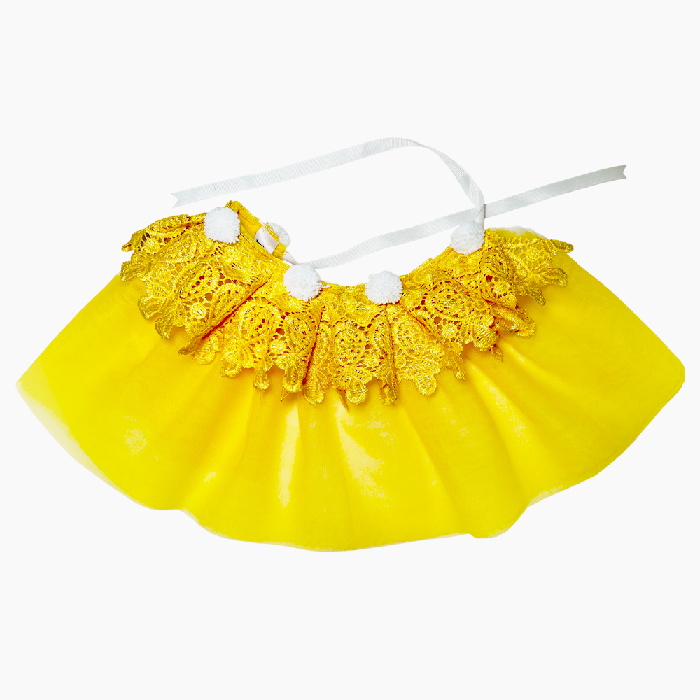 yellow-cat-bandana Yellow net cat-dog bandana - Image 1