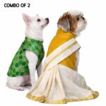 Dhoti Kurta Set & Green Silk Kurta- Combo of 2
