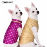 White Gold Kurta & Magenta Silk Kurta- Combo of 2