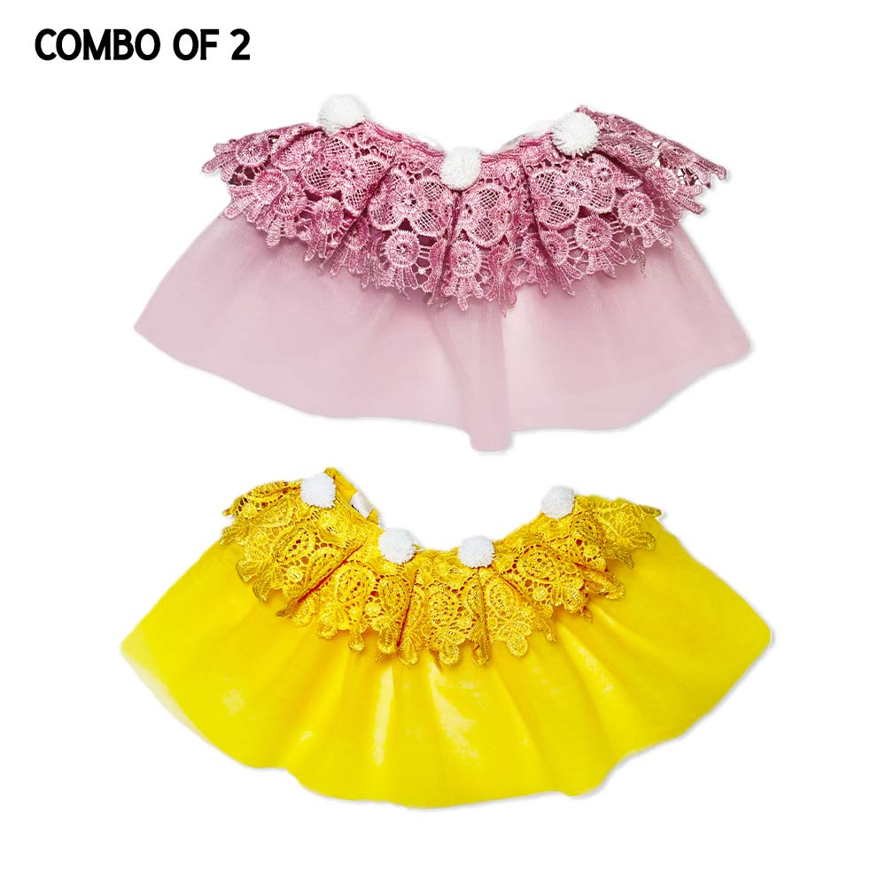 15 559 Yellow & Light Puple Net Bandana - Image 1