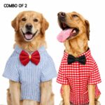 Red checks shirt & Blue strip shirt -combo of 2