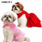 Red velvet dress & Pink barbie dress- Combo of 2