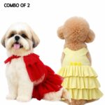 Red Barbie Dress & Butter Yellow Dress- Combo of 2