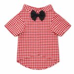 Red checks with black bow shirt - Image 2