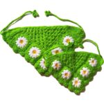 Green Flower crochet bandana - Image 3