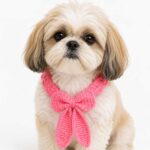 Pink Bow Crochet cat & puppy bandana