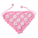 Pink flower crochet bandana - Image 2