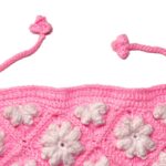 Pink flower crochet bandana - Image 3
