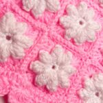 Pink flower crochet bandana - Image 4
