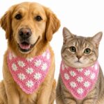 Pink flower crochet bandana