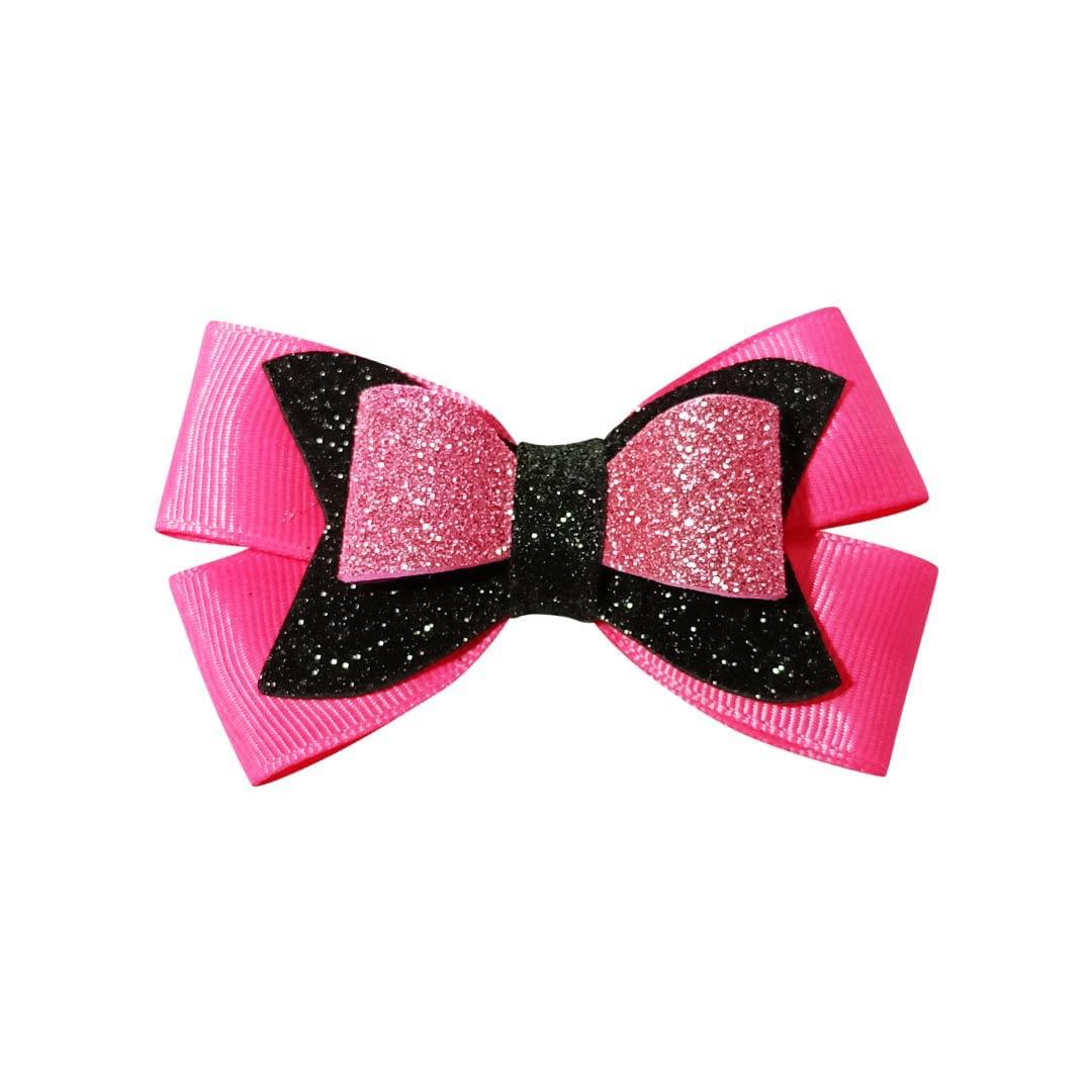 Pink Ellie bows dog hair clips - Image 1