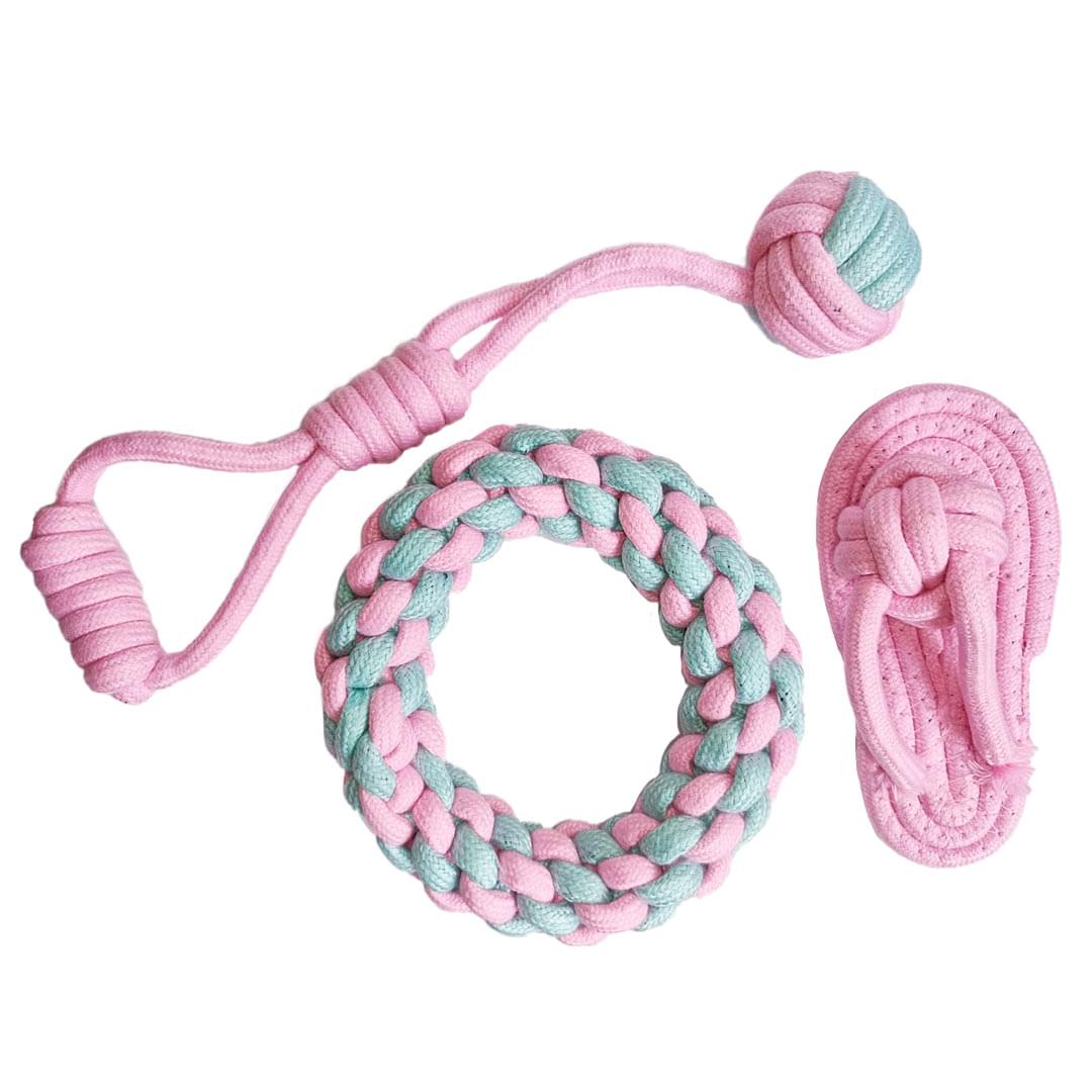 Dog Rope Ring and Slippers Chew Toy - Image 1