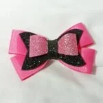 Pink Ellie bows dog hair clips - Image 3