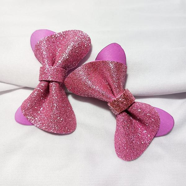 Pink Glitter butterfly dog hair clip - Image 3