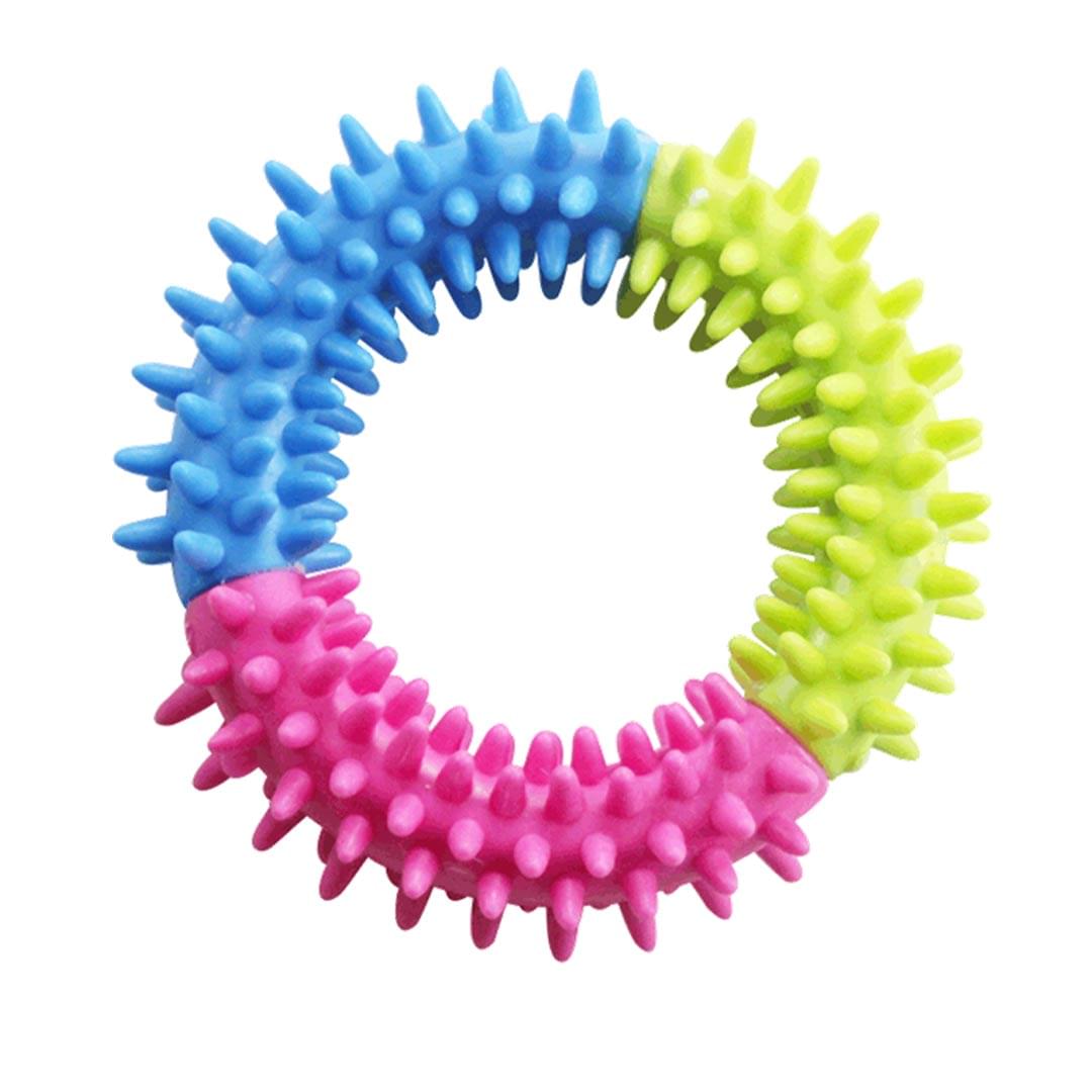 Spiny Rubber Circle Teeth Cleaning Chew Training Dog Toy - Image 1