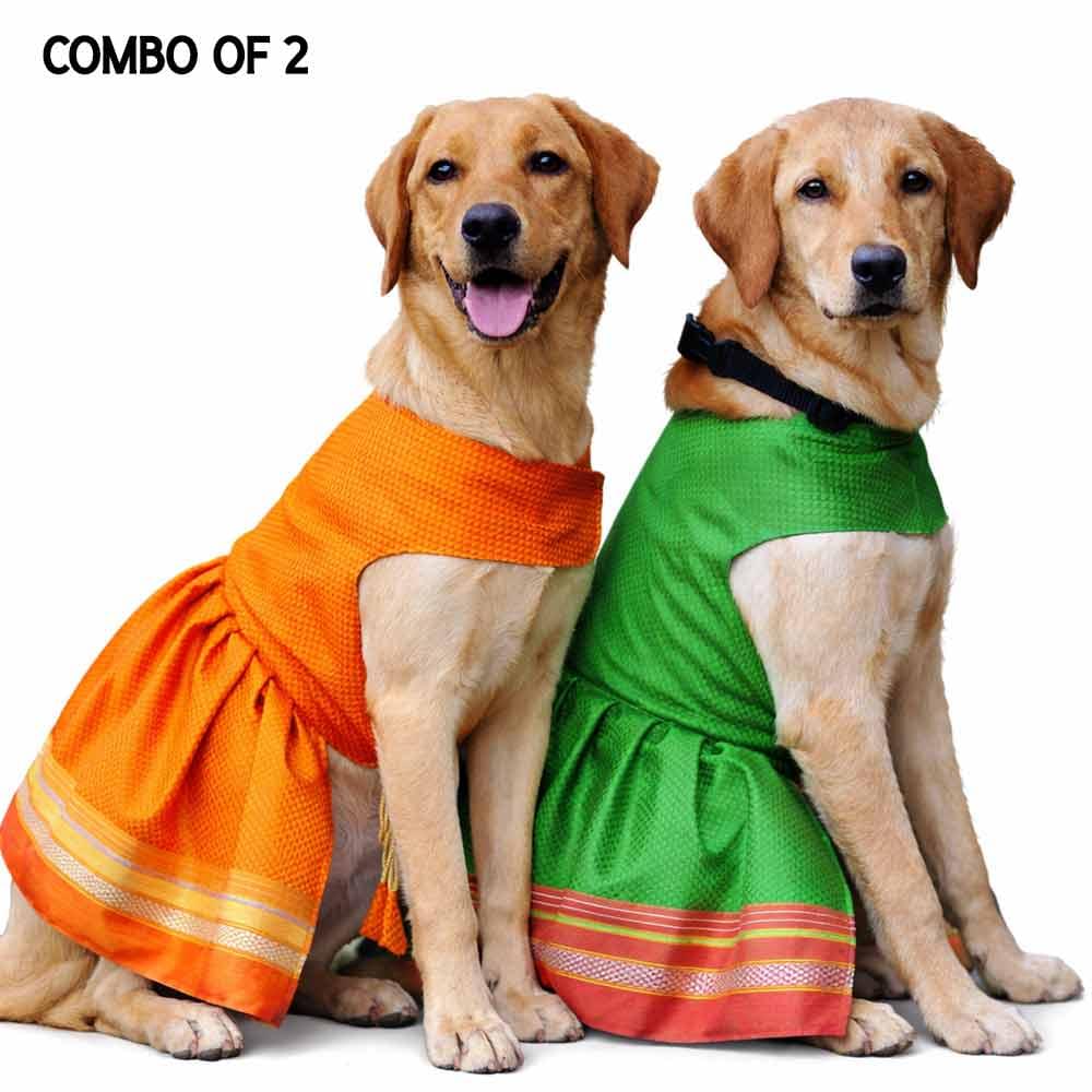 7-a Yellow Parkar Polka & Green Parkar Polka- combo of 2 - Image 1